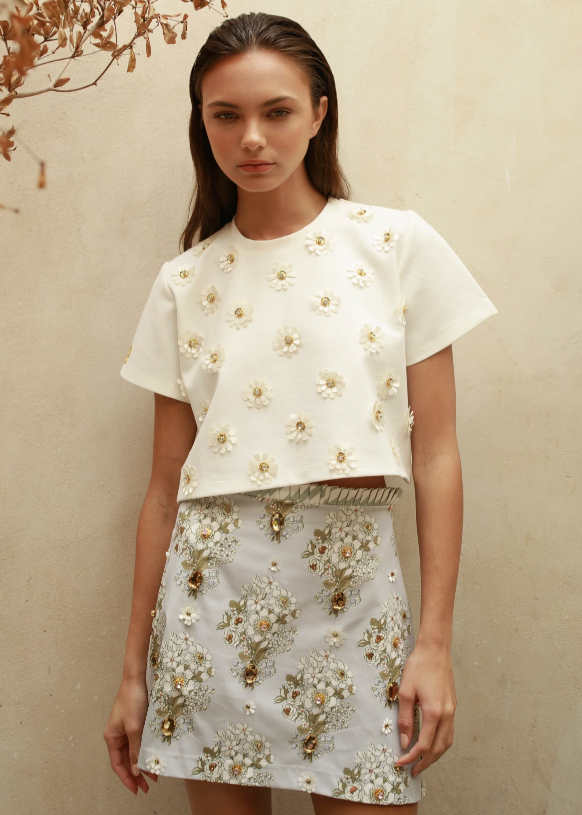 FLORAL CROPPED T-SHIRT