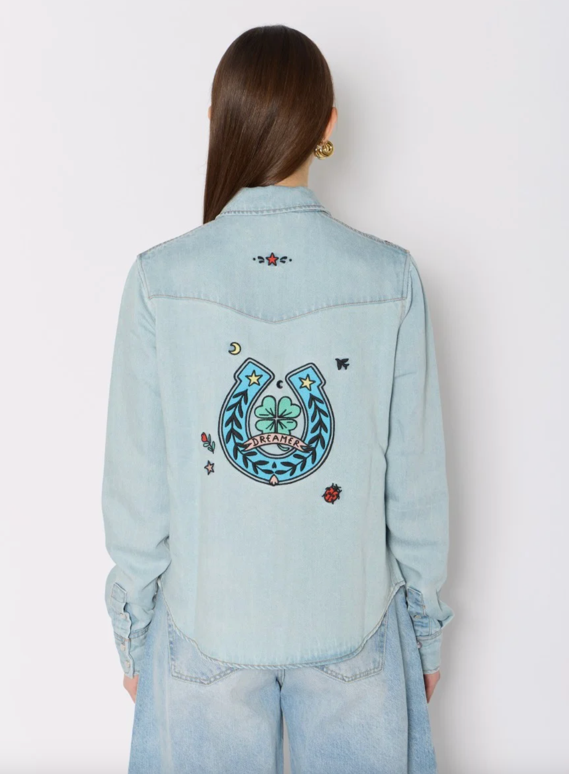 CHEMISE TENCEL AVEC BRODERIES
