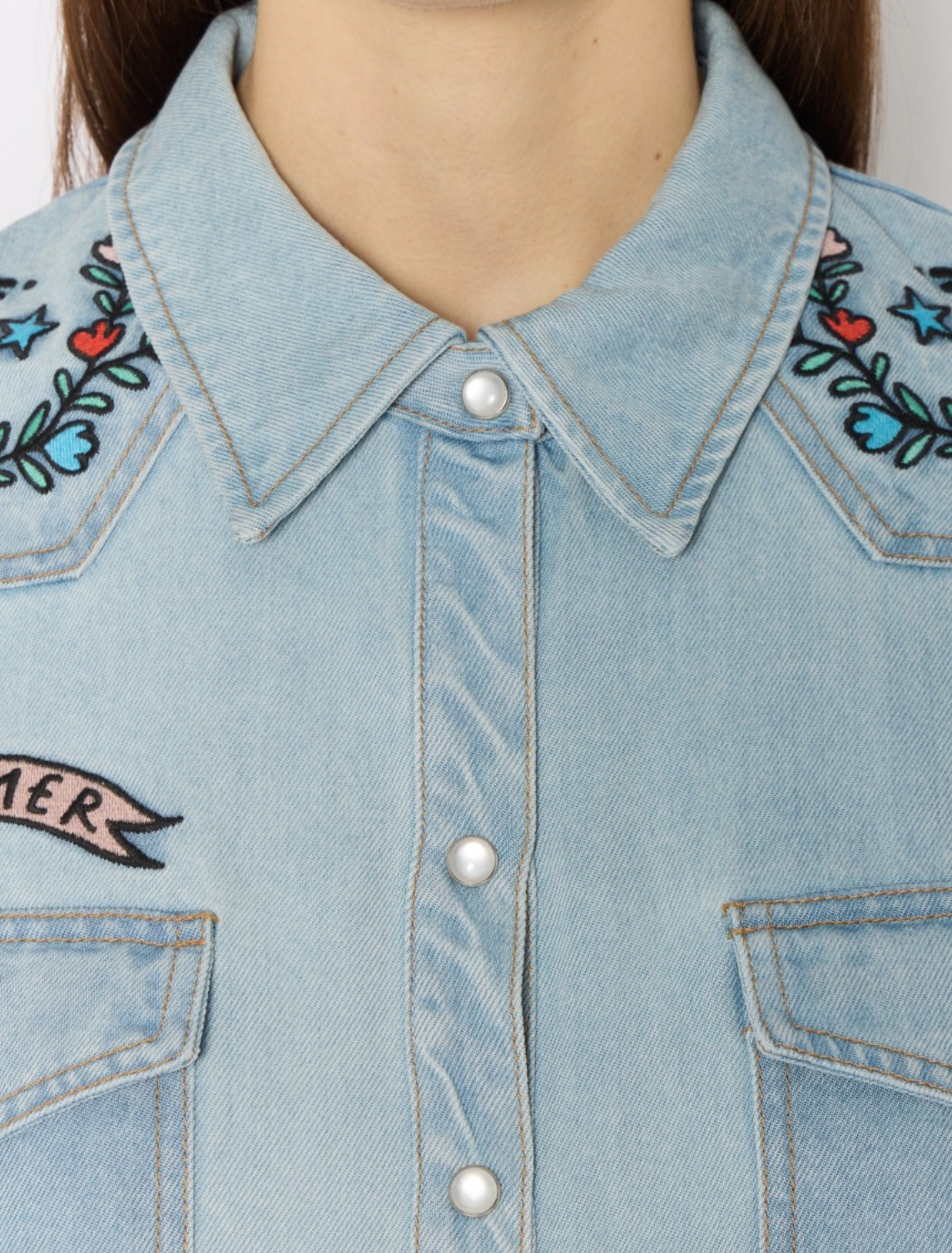 CHEMISE TENCEL AVEC BRODERIES
