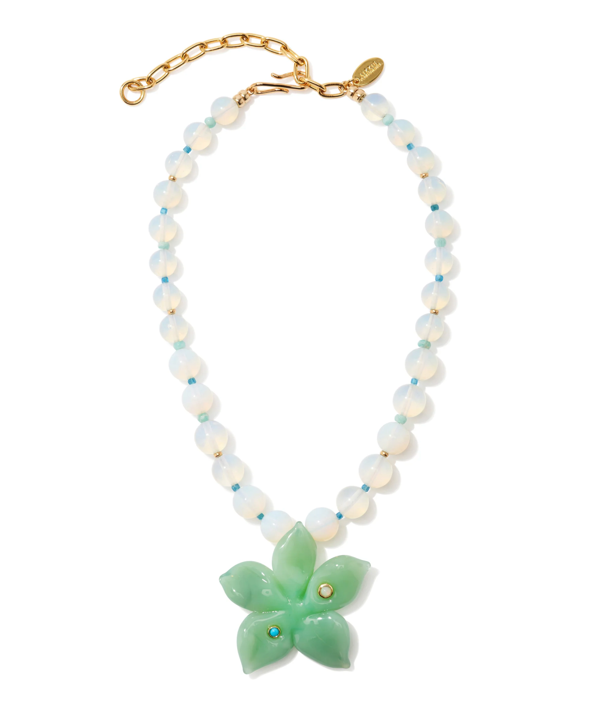 VINCA FLOWER NECKLACE IN SEA FOAM