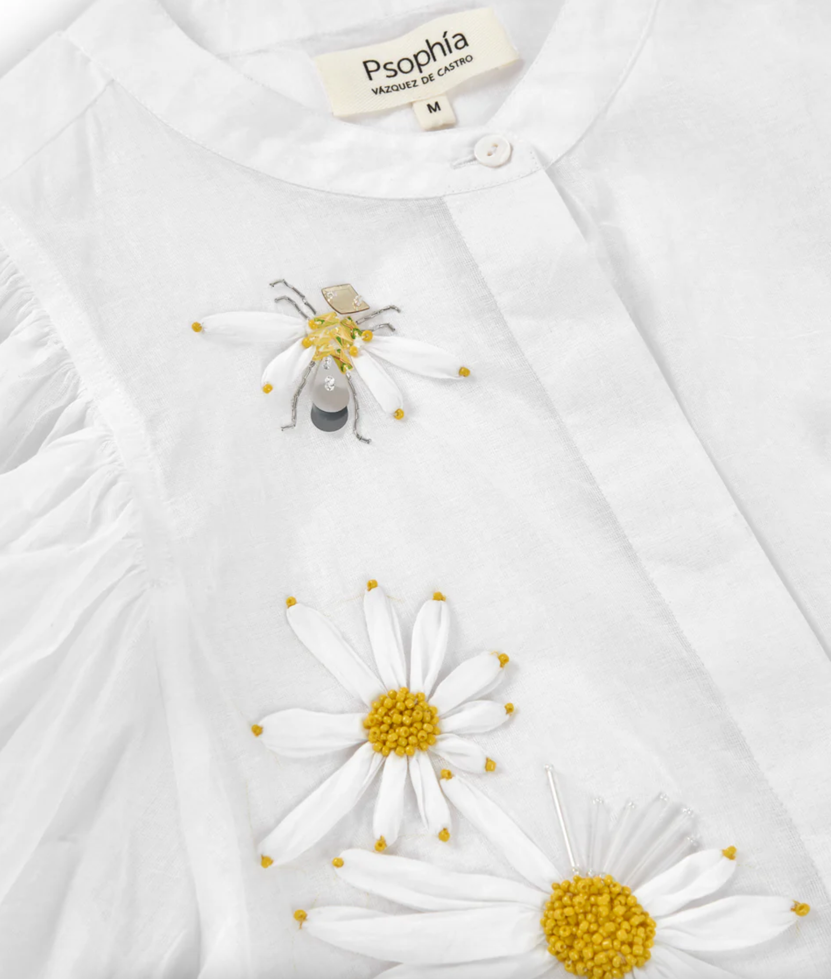 EMBROIDERED DAISY BISHOP SHIRT