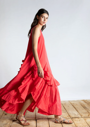 PLEATED ASYMETRICAL DRESS