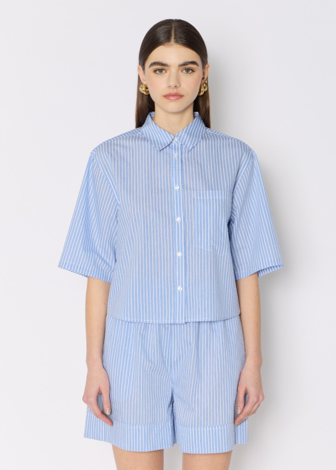 CHEMISE MC BOXY RAYEE STRASS