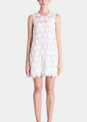 ROBE COURTE CROCHET FLEURS