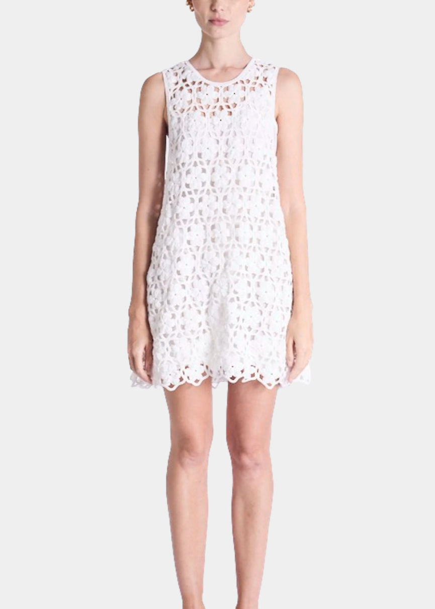 ROBE COURTE CROCHET FLEURS