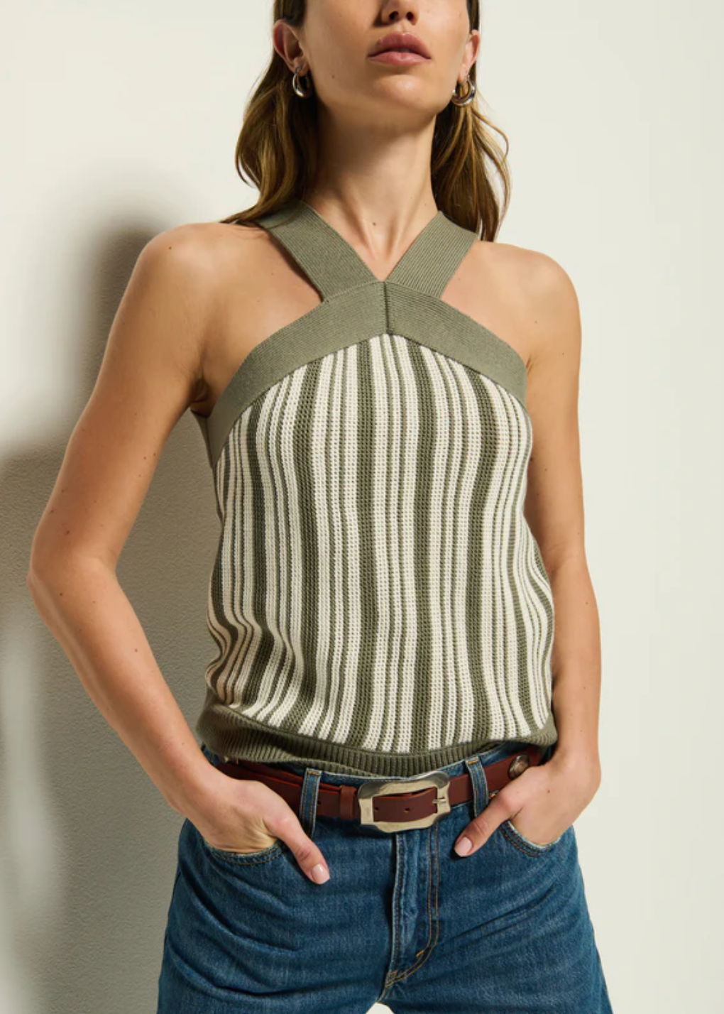 INDY SWEATER HALTER TOP