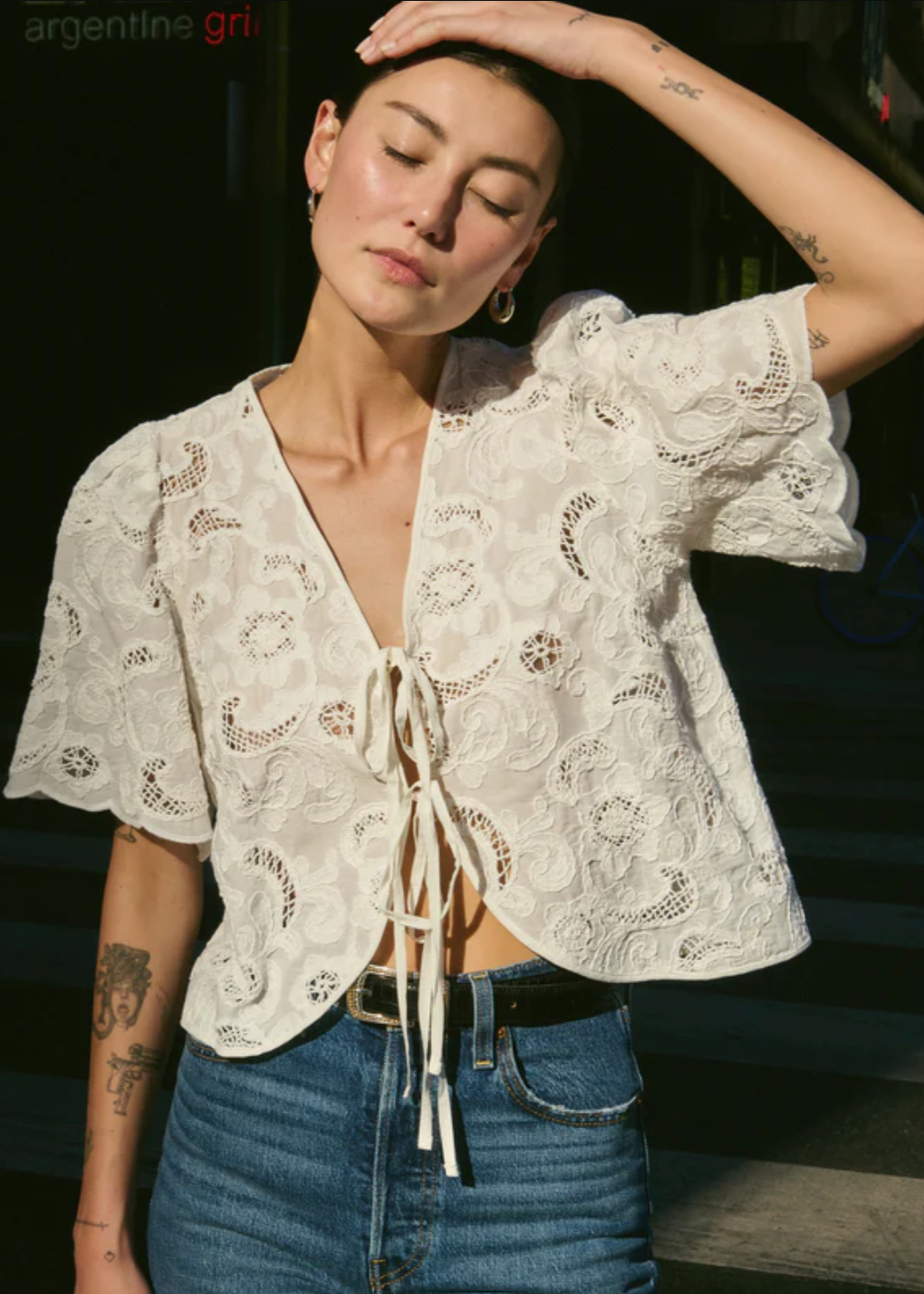 ROSALYN TIE FRONT TOP