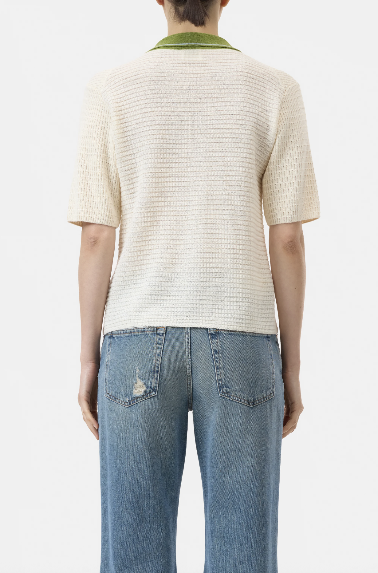 WOOL BLEND POLO CARDIGAN