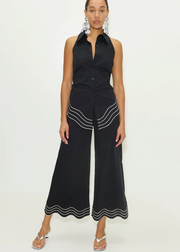 WAVY CROPPED POPLIN PANT