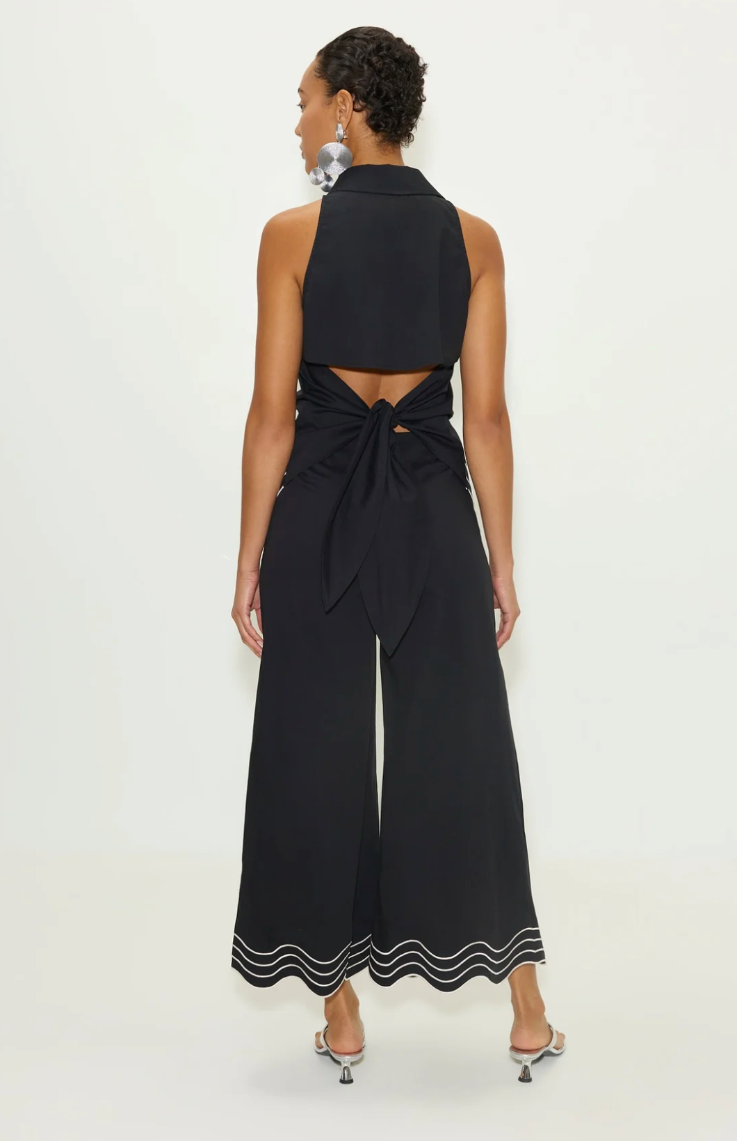 WAVY CROPPED POPLIN PANT