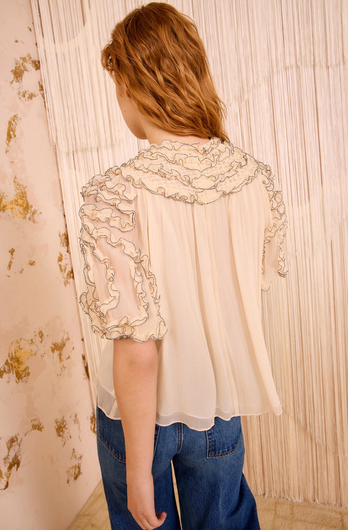 ISOLDA SILK SMOCKED BLOUSE