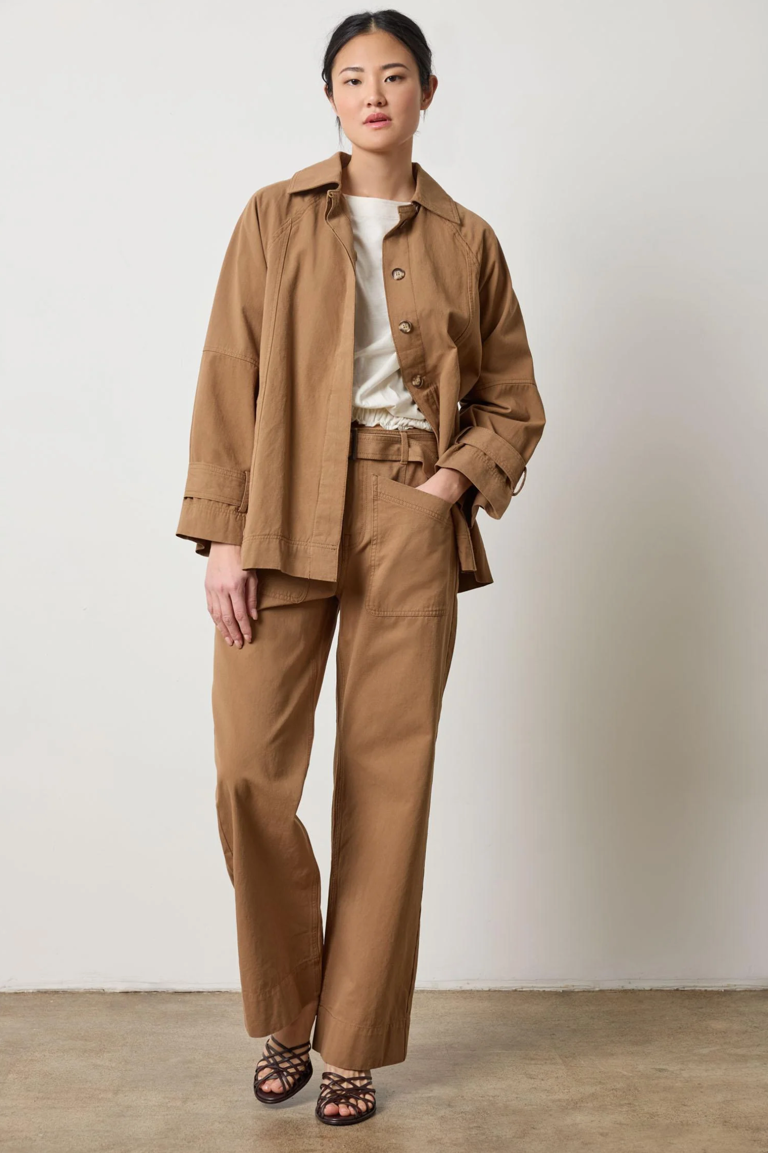 COLLARED TWILL JACKET