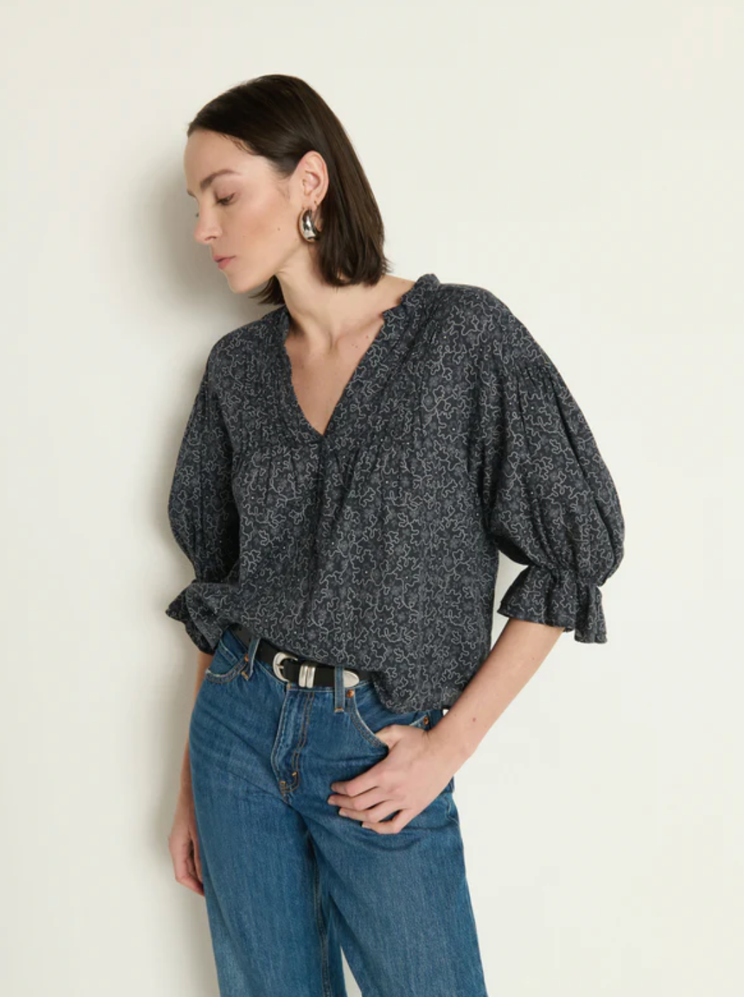 SCARLET PINTUCK BLOUSE