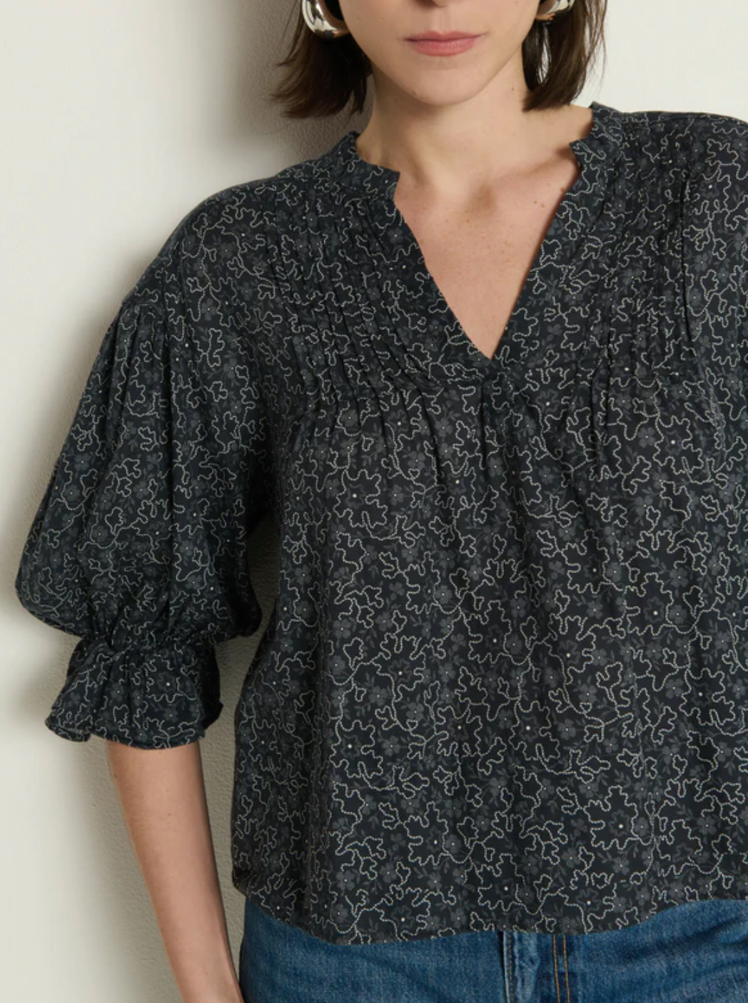 SCARLET PINTUCK BLOUSE