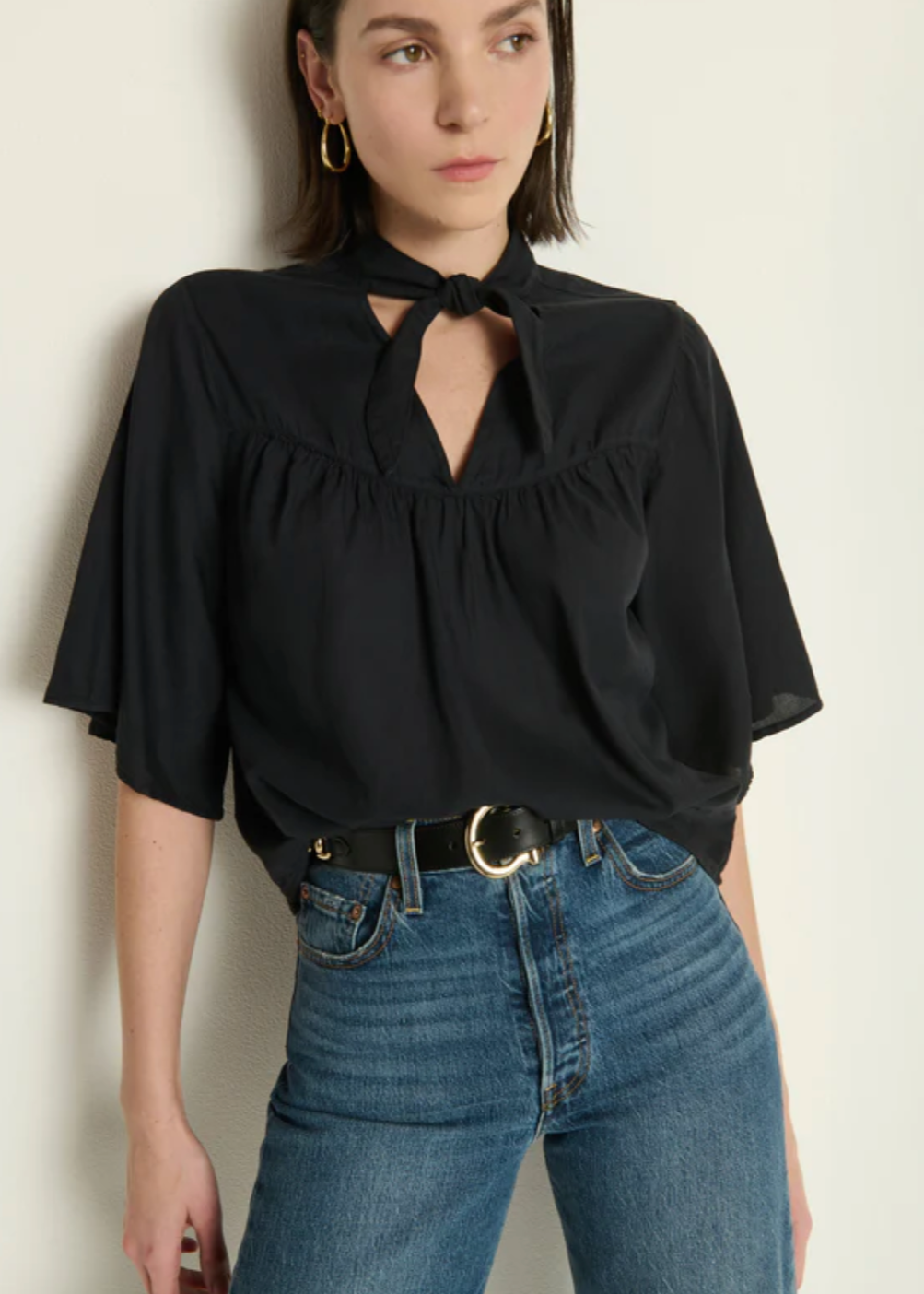 VALERIE TIE NECK TOP