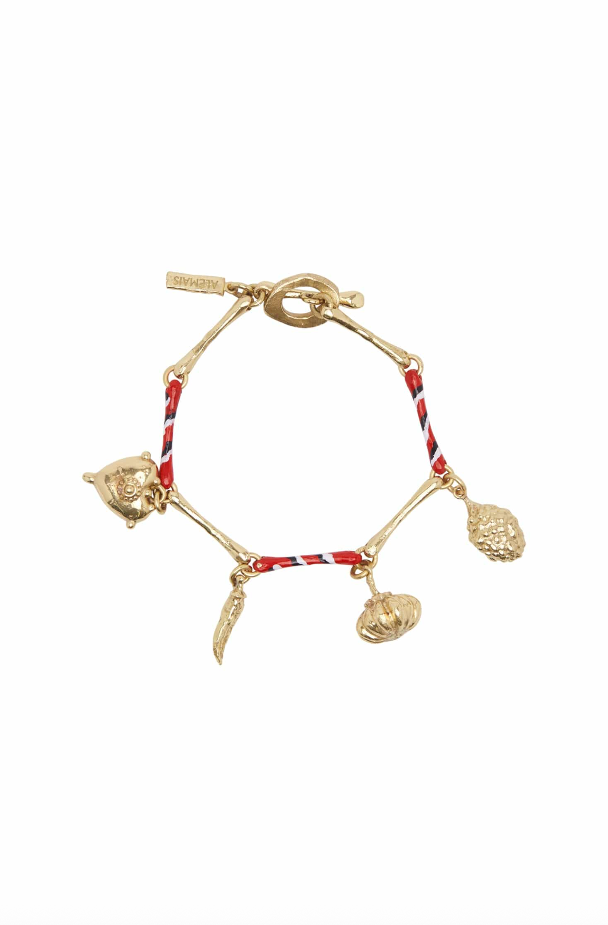TESORI ROSSA STRIPE CHARM BRACELET GOLD