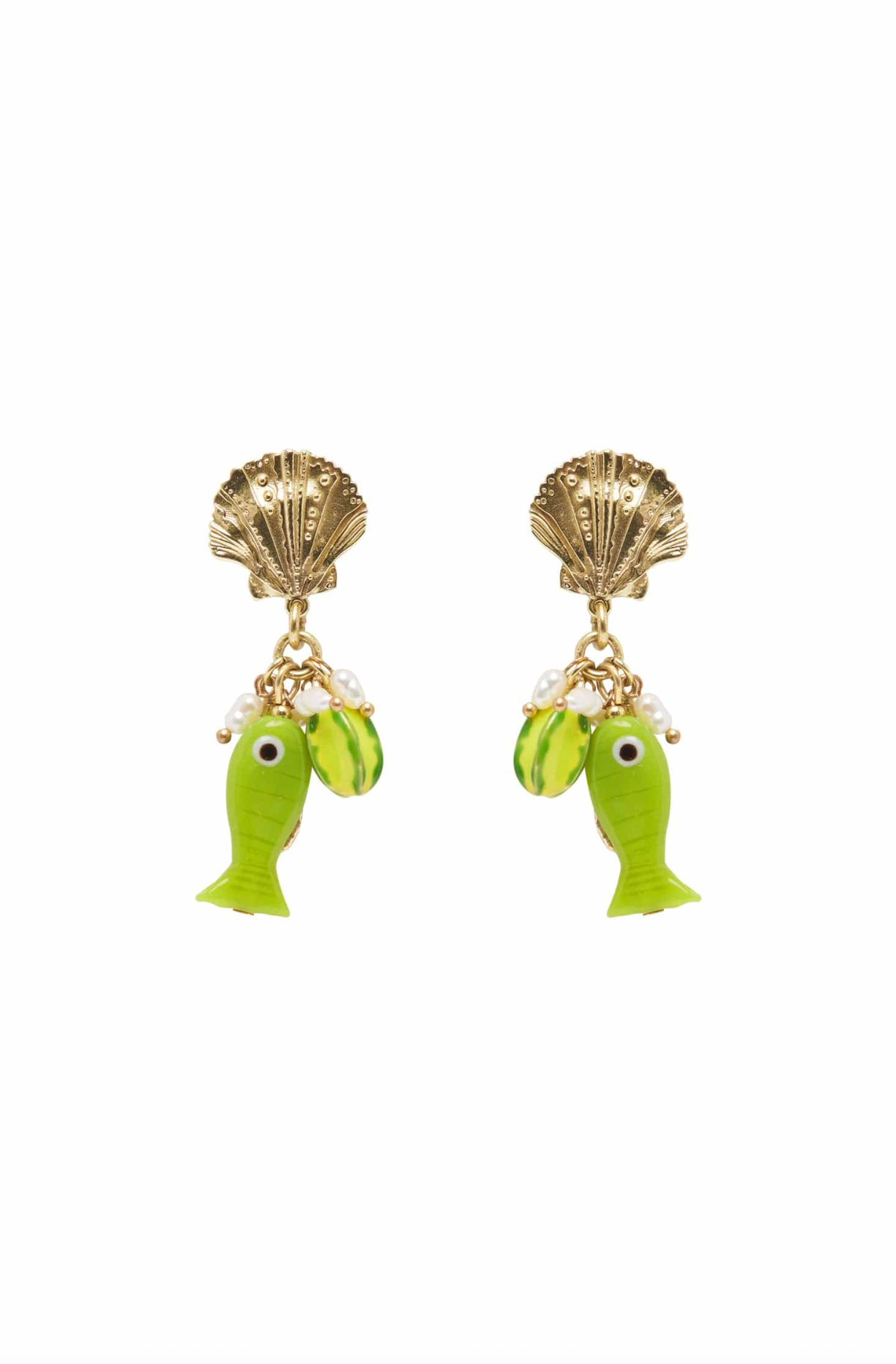 TESORI FISH CHARM DROP EARRINGS MULTI