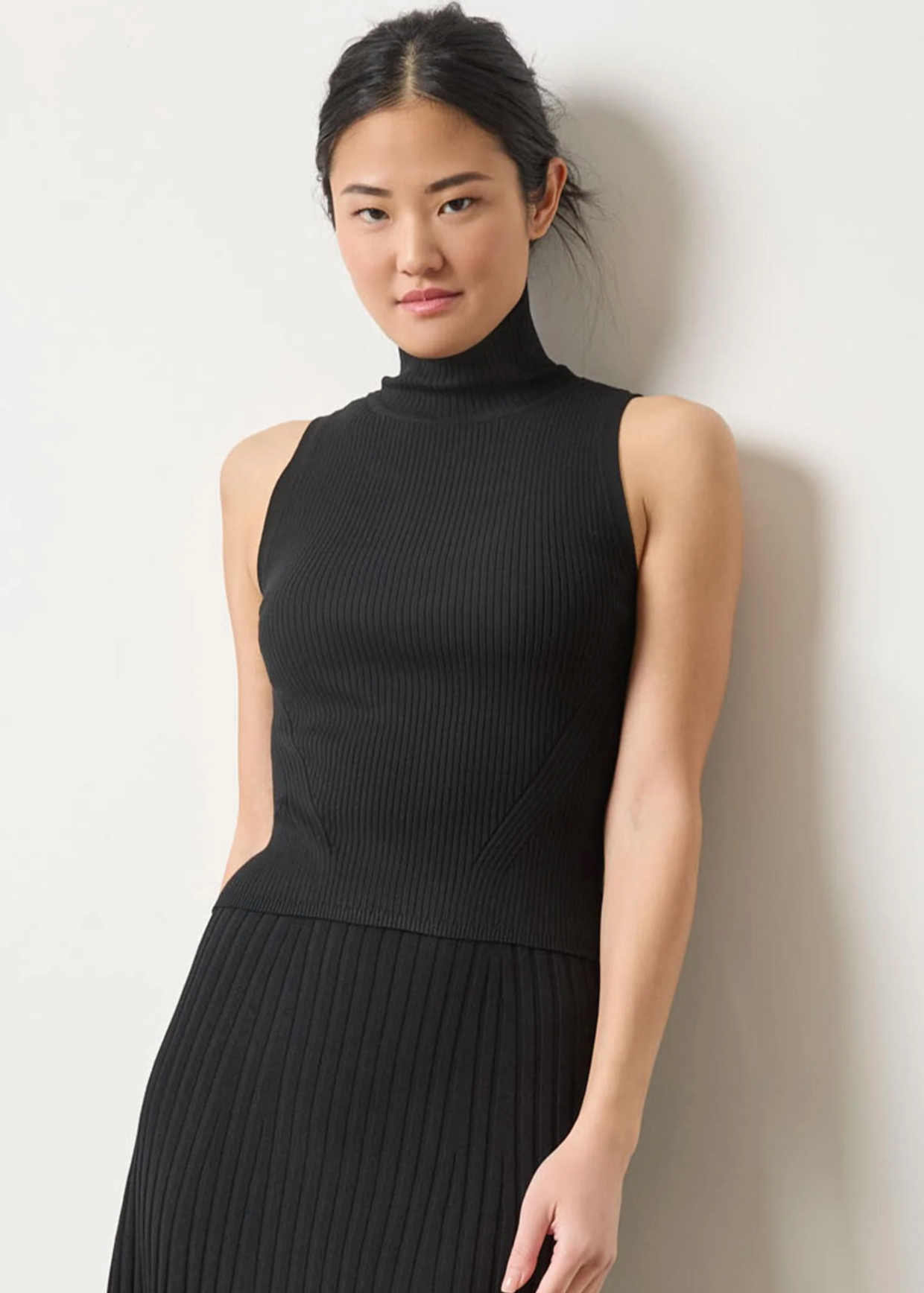 RIB TURTLENECK SHELL SWEATER