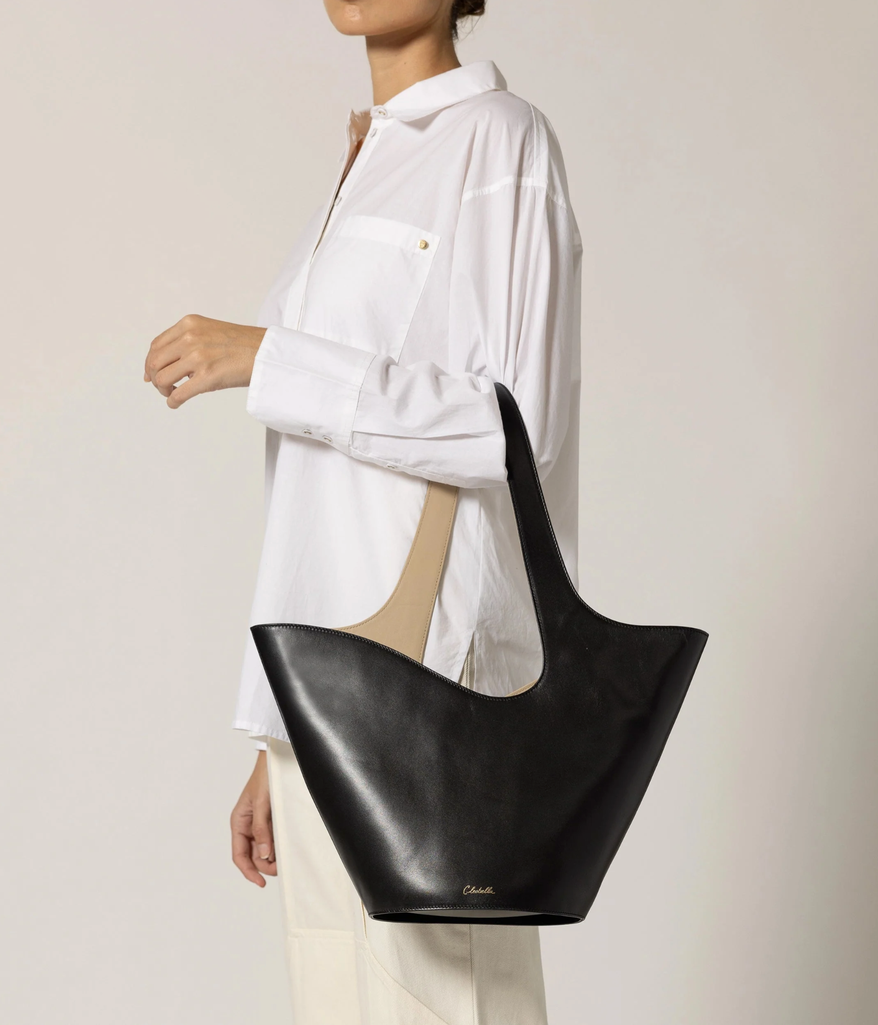 ASTRID TOTE BAG BLACK/MOCCASSIN