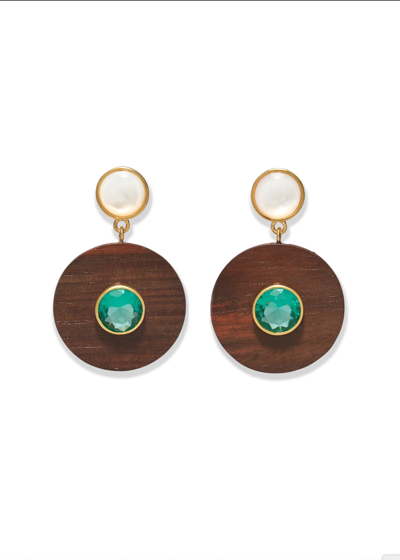 TAJ DISC EARRING IN ACACIA WOOD