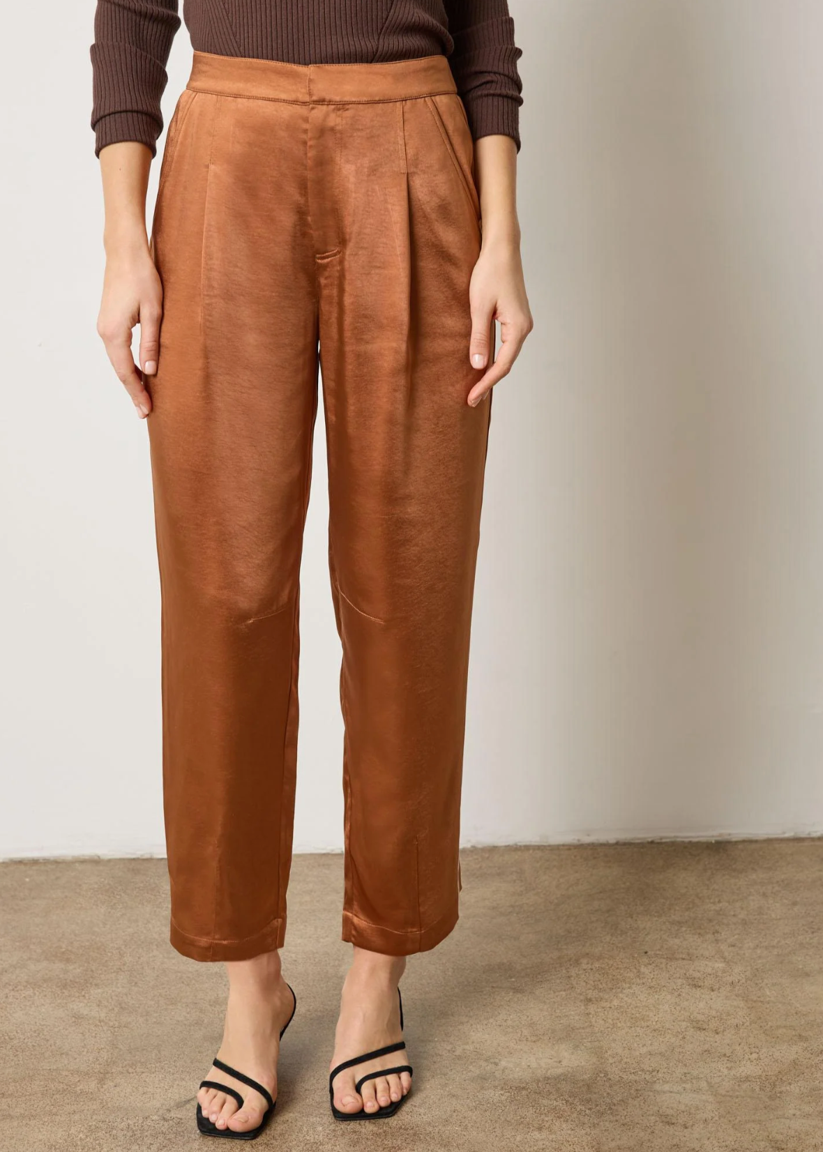 SATIN FLY FRONT PANT
