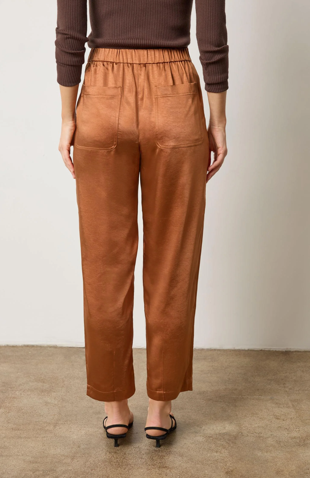 SATIN FLY FRONT PANT