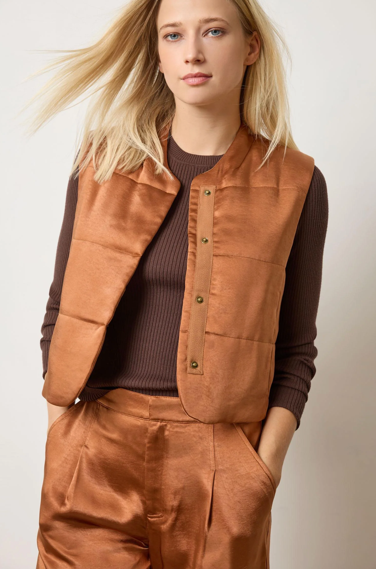 SATIN QUILTED VEST