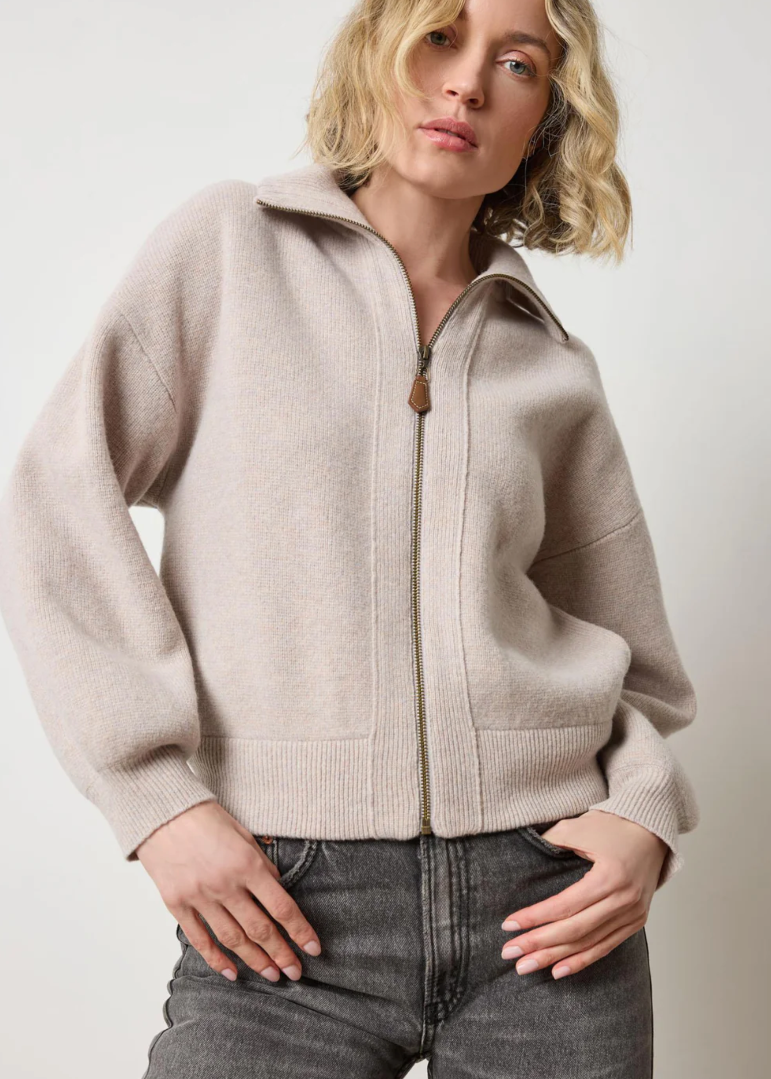 ZIP FRONT BOMBER
