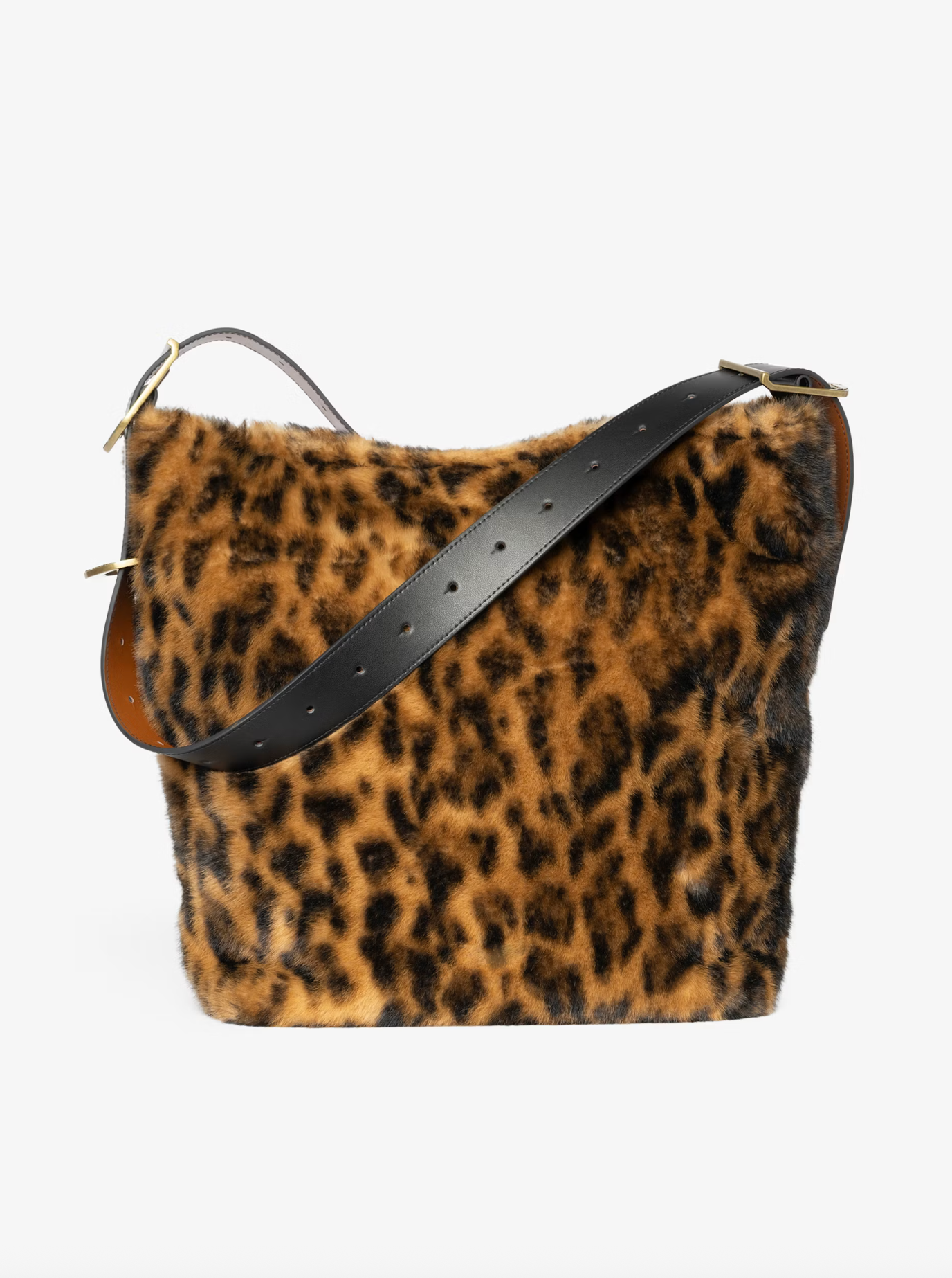 JANE HOBO XL LEO FAUX FUR COGNAC