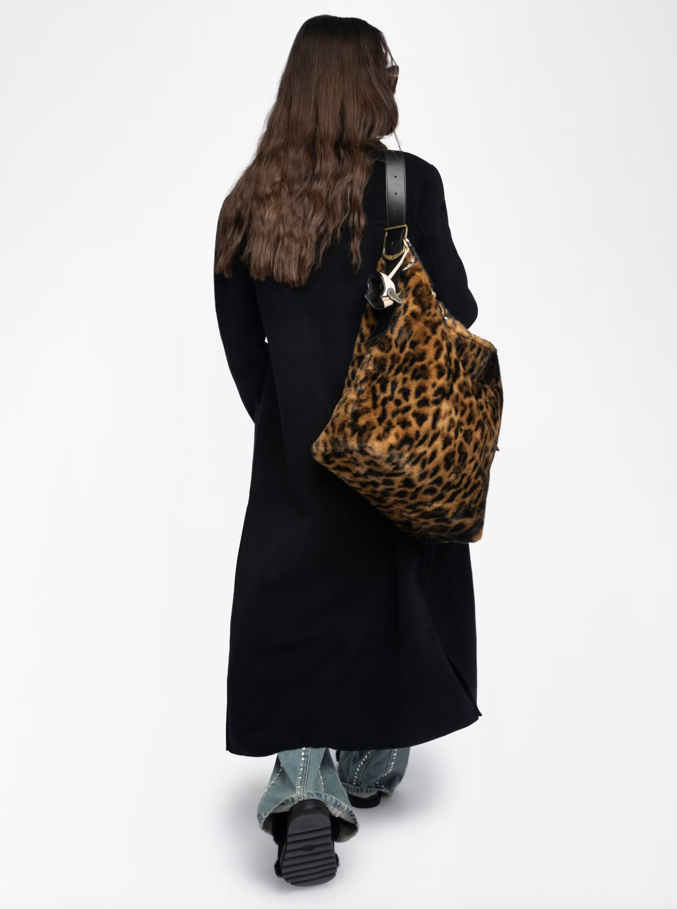 JANE HOBO XL LEO FAUX FUR COGNAC