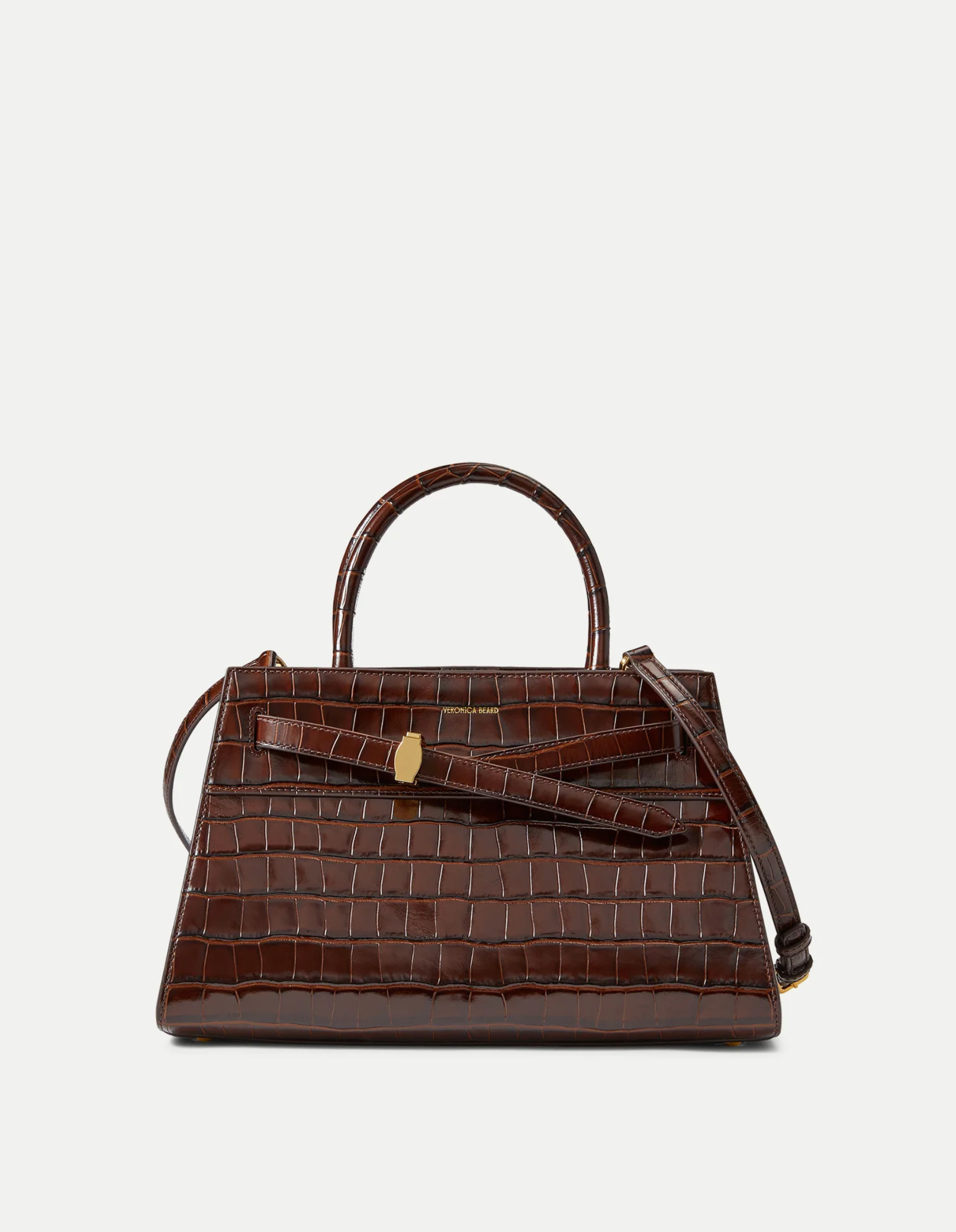 CROC EMBOSSED VERONICA BEARD DASH BAG CHESTNUT