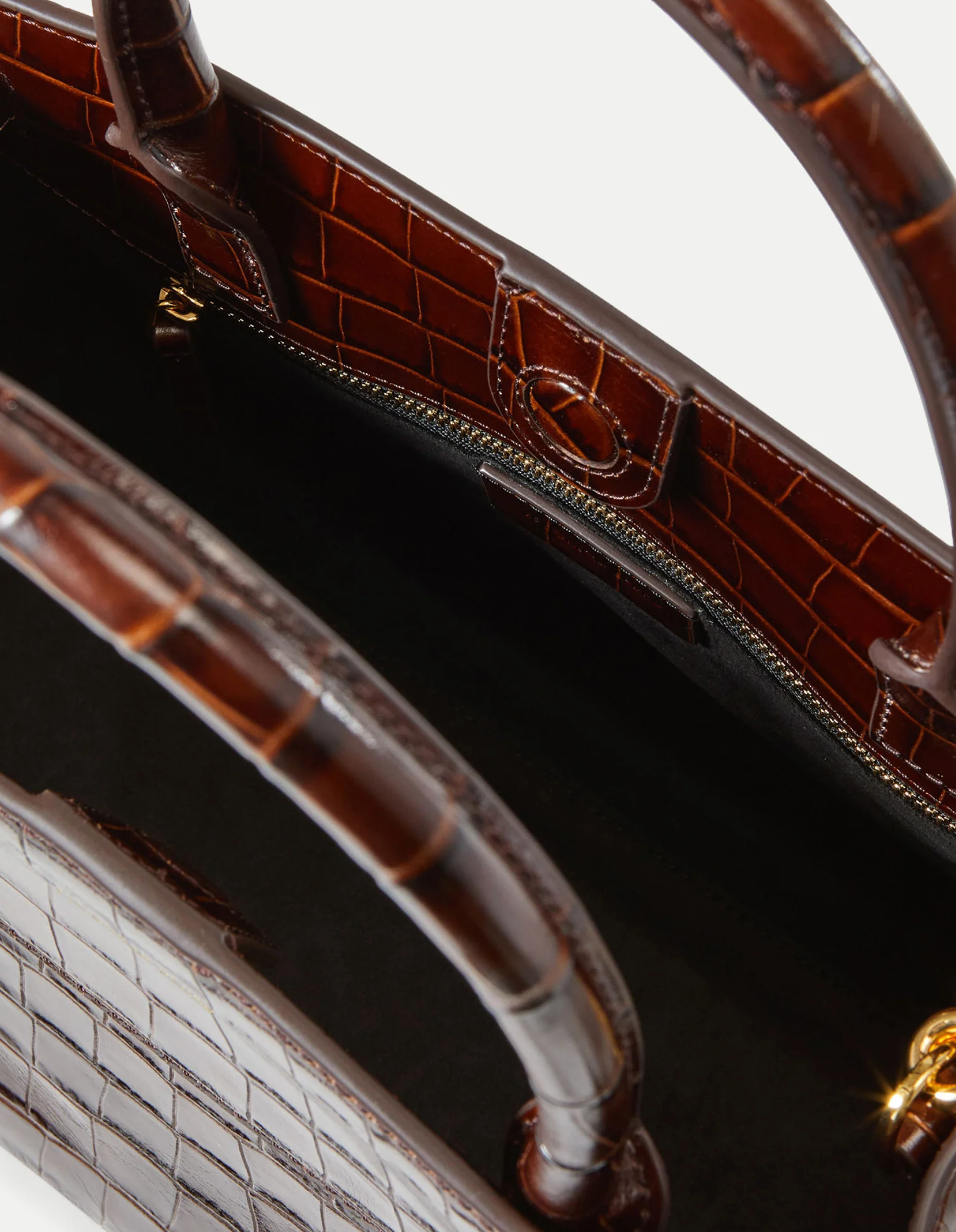 CROC EMBOSSED VERONICA BEARD DASH BAG CHESTNUT