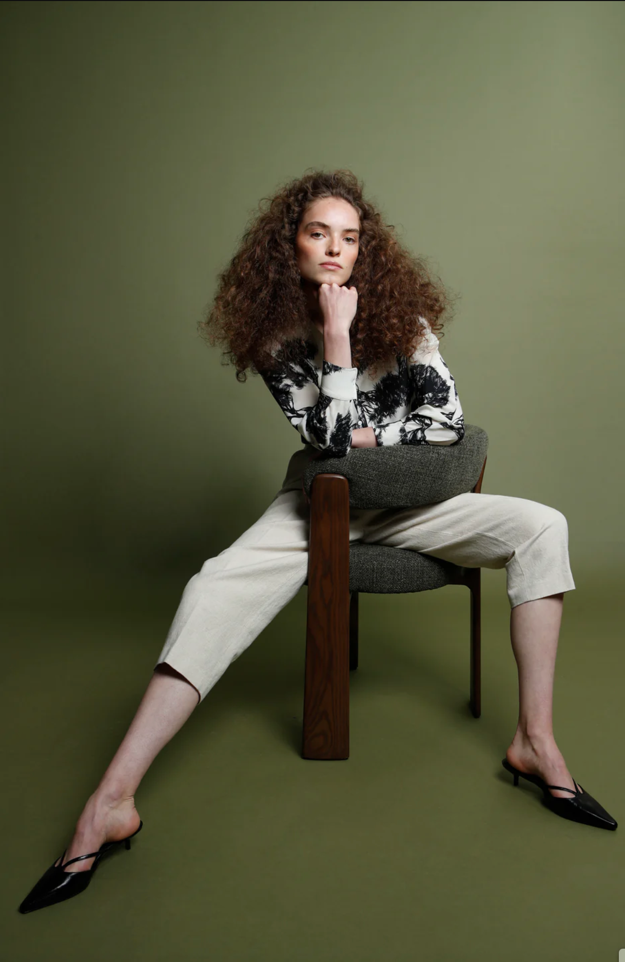 WHISPERING LINES SILK BLOUSE