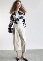 WHISPERING LINES SILK BLOUSE