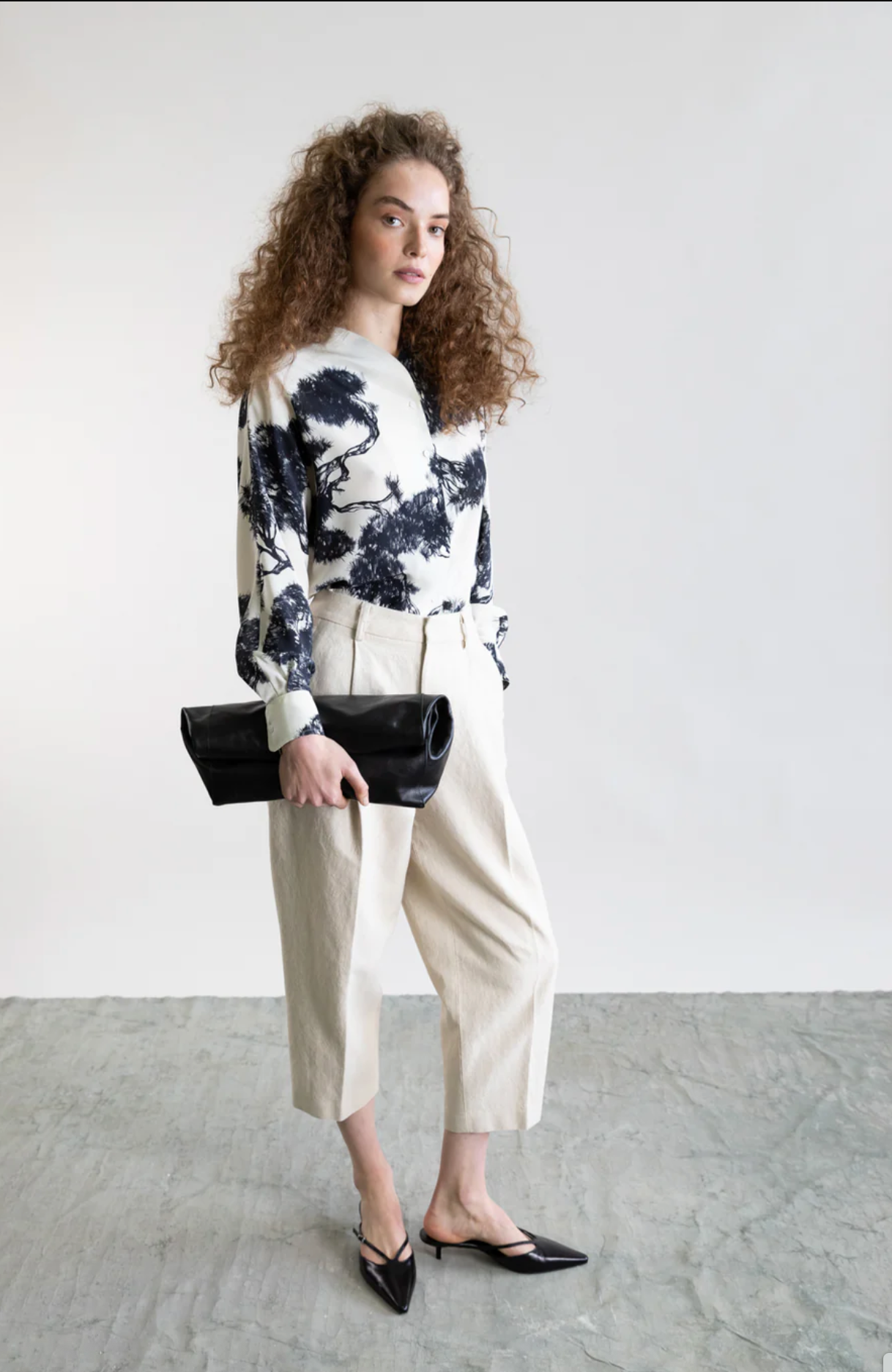 WHISPERING LINES SILK BLOUSE