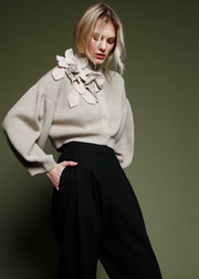 FUNNEL NECK CARDIGAN