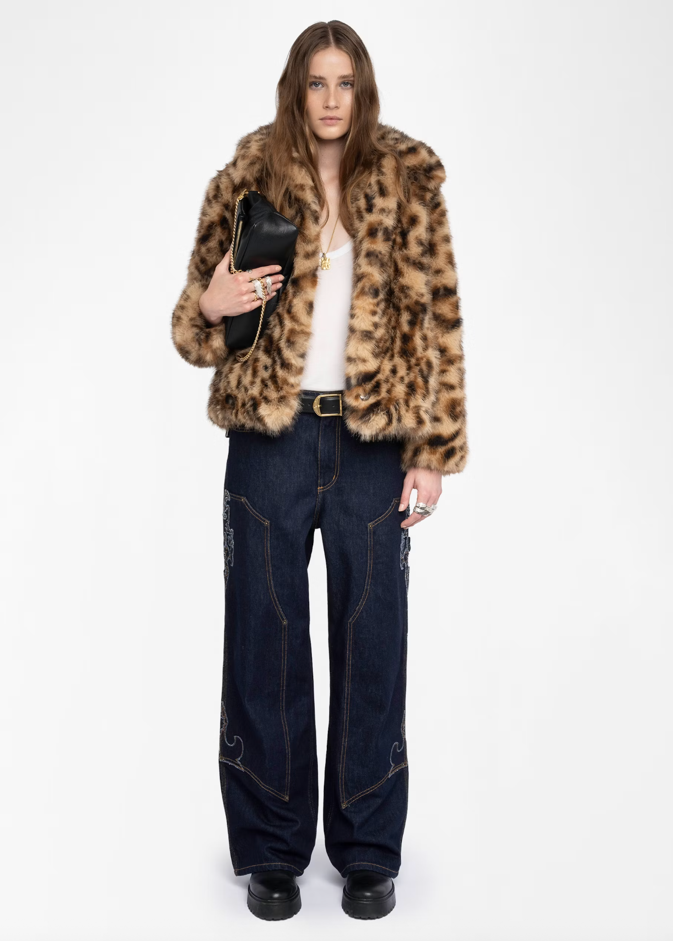 FAUX FUR LEOPARD COAT