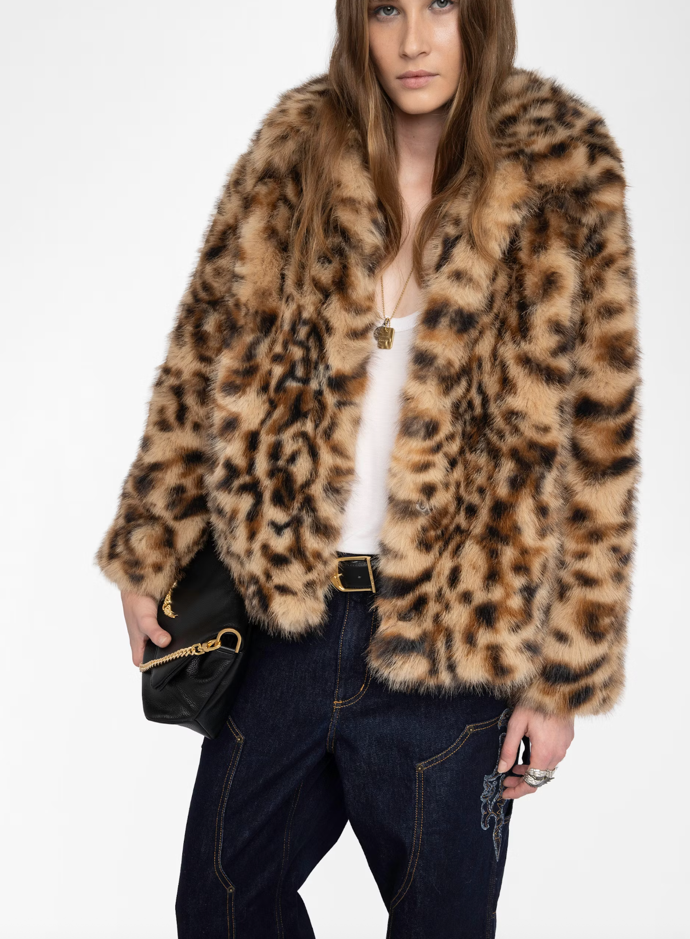 FAUX FUR LEOPARD COAT