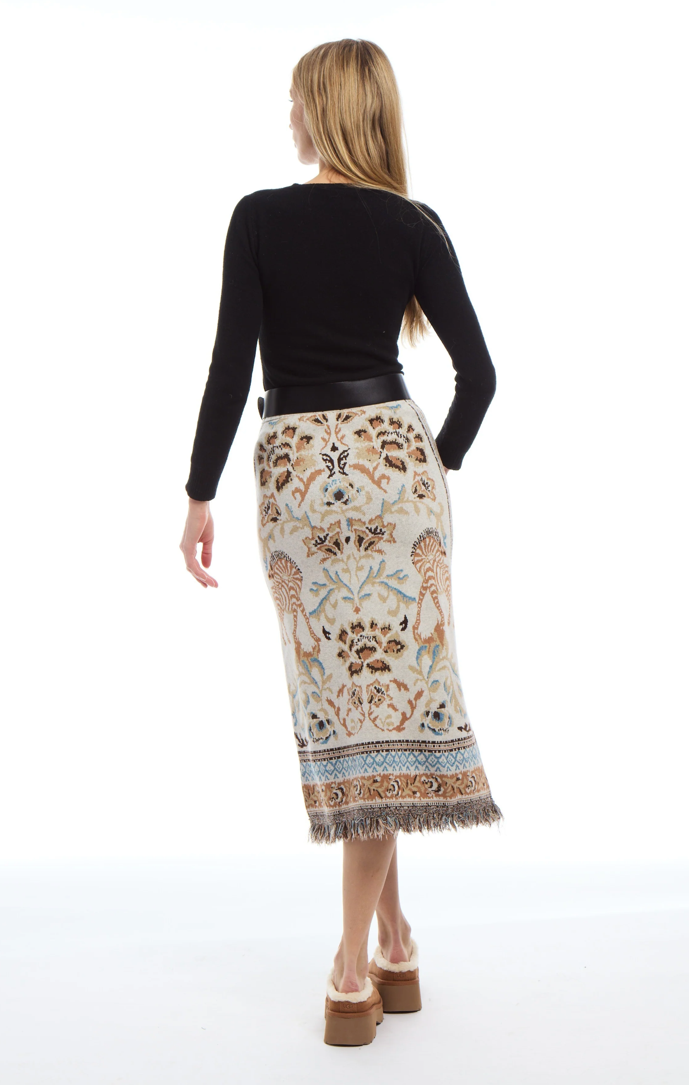 CAMILLE KNIT FRINGE SKIRT