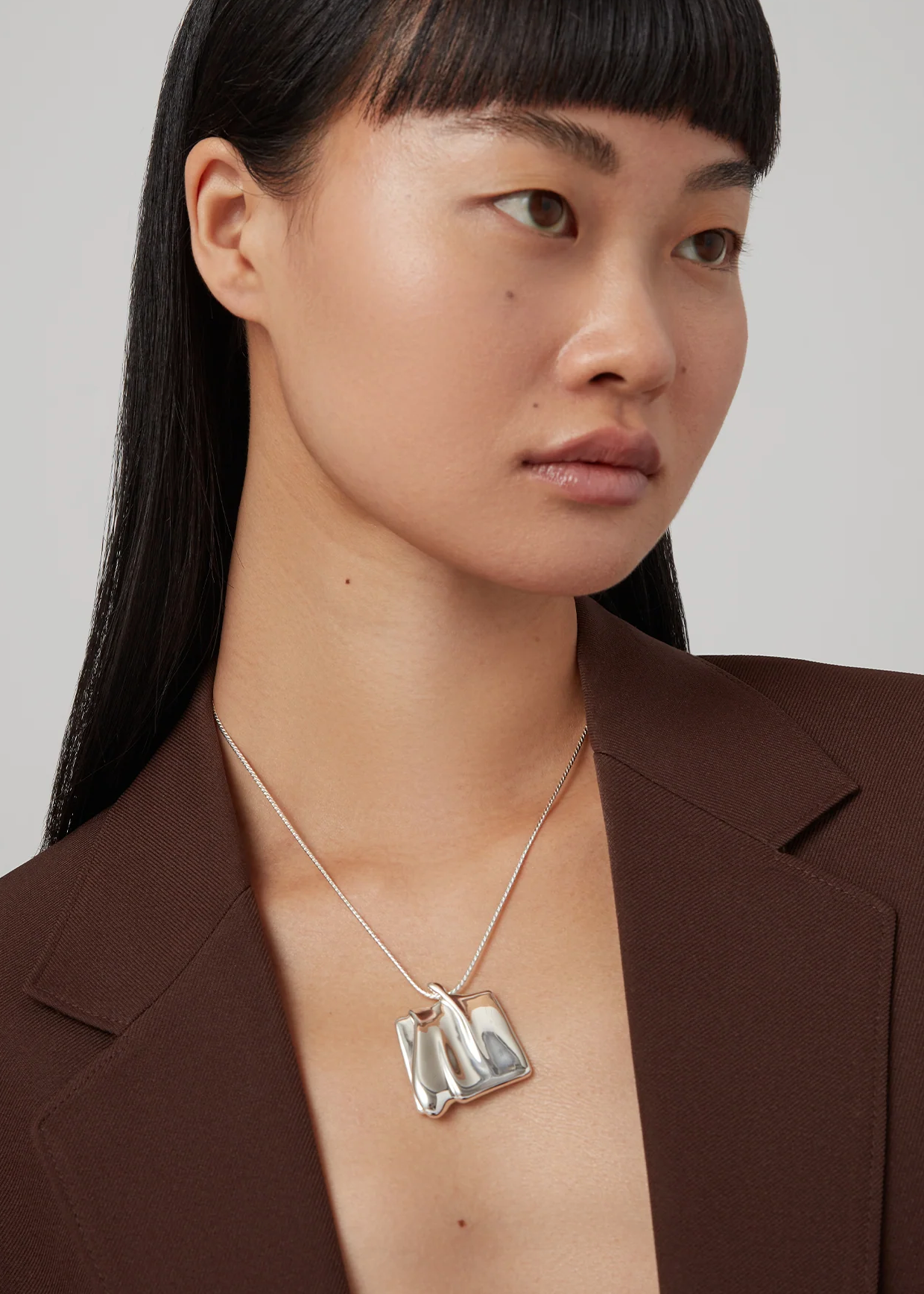 SUNDRA PENDANT NECKLACE LARGE SILVER