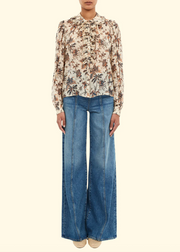 NINA RUFFLE PLACKET BLOUSE