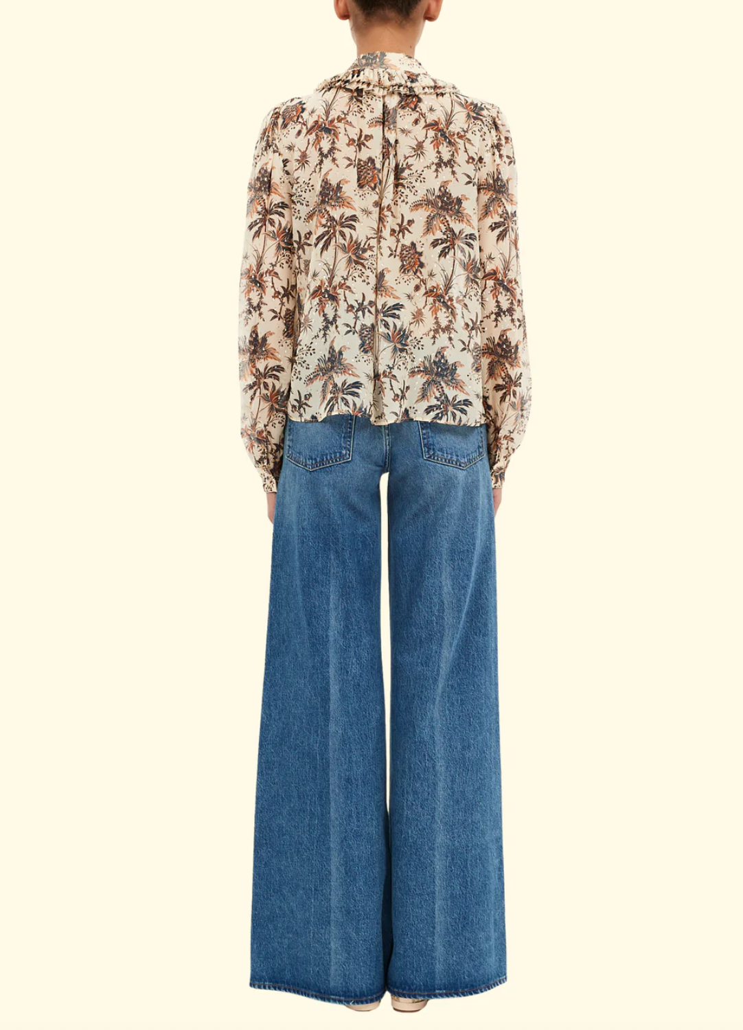 NINA RUFFLE PLACKET BLOUSE