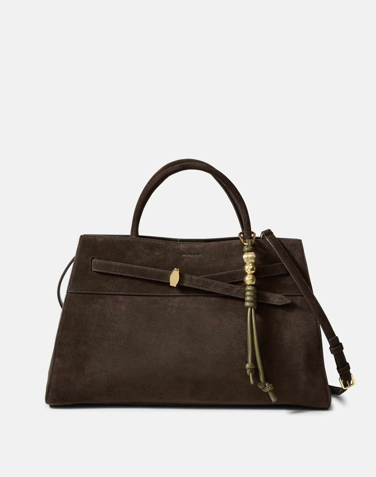 VEGAN LEATHER 3 BEAD BAG CHARM CYPRESS