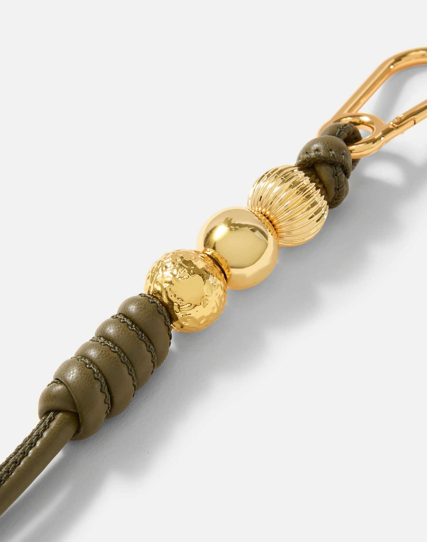 VEGAN LEATHER 3 BEAD BAG CHARM CYPRESS