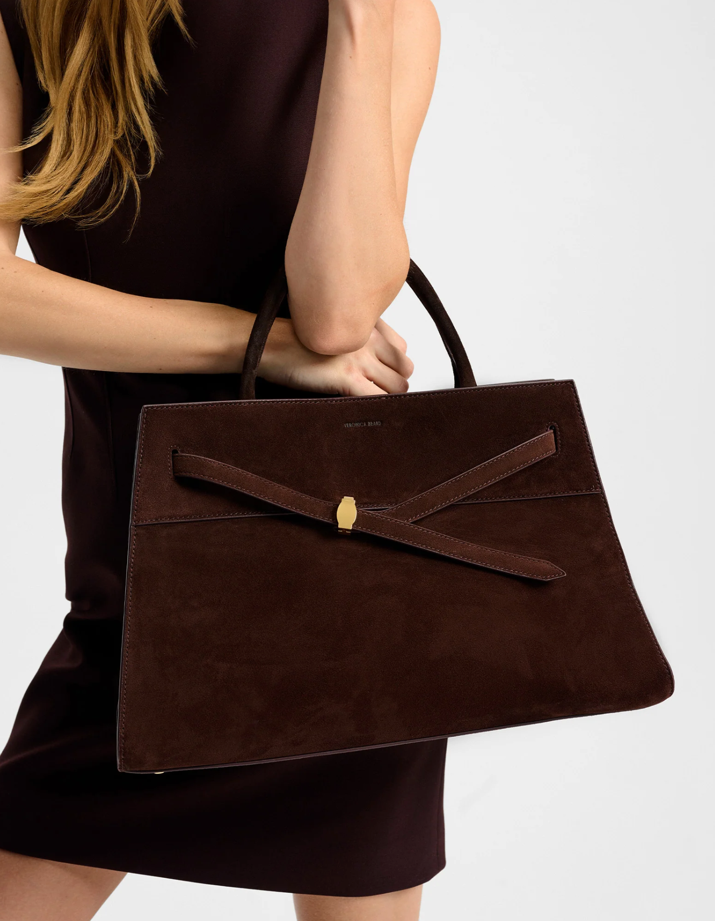 LARGE SUEDE VERONICA BEARD DASH BAG ESPRESSO