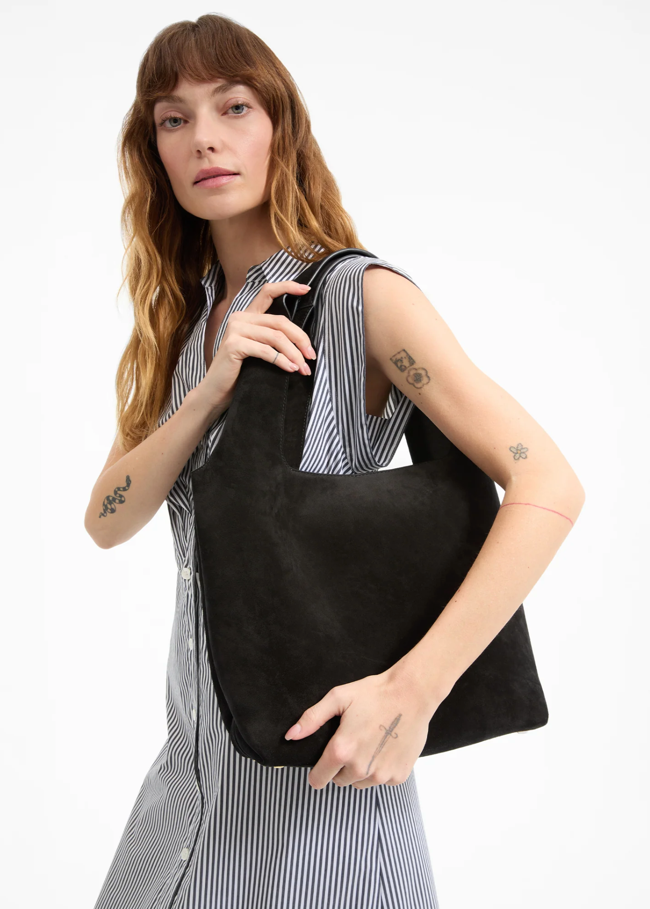 SUEDE VERONICA BEARD SWING BAG BLACK