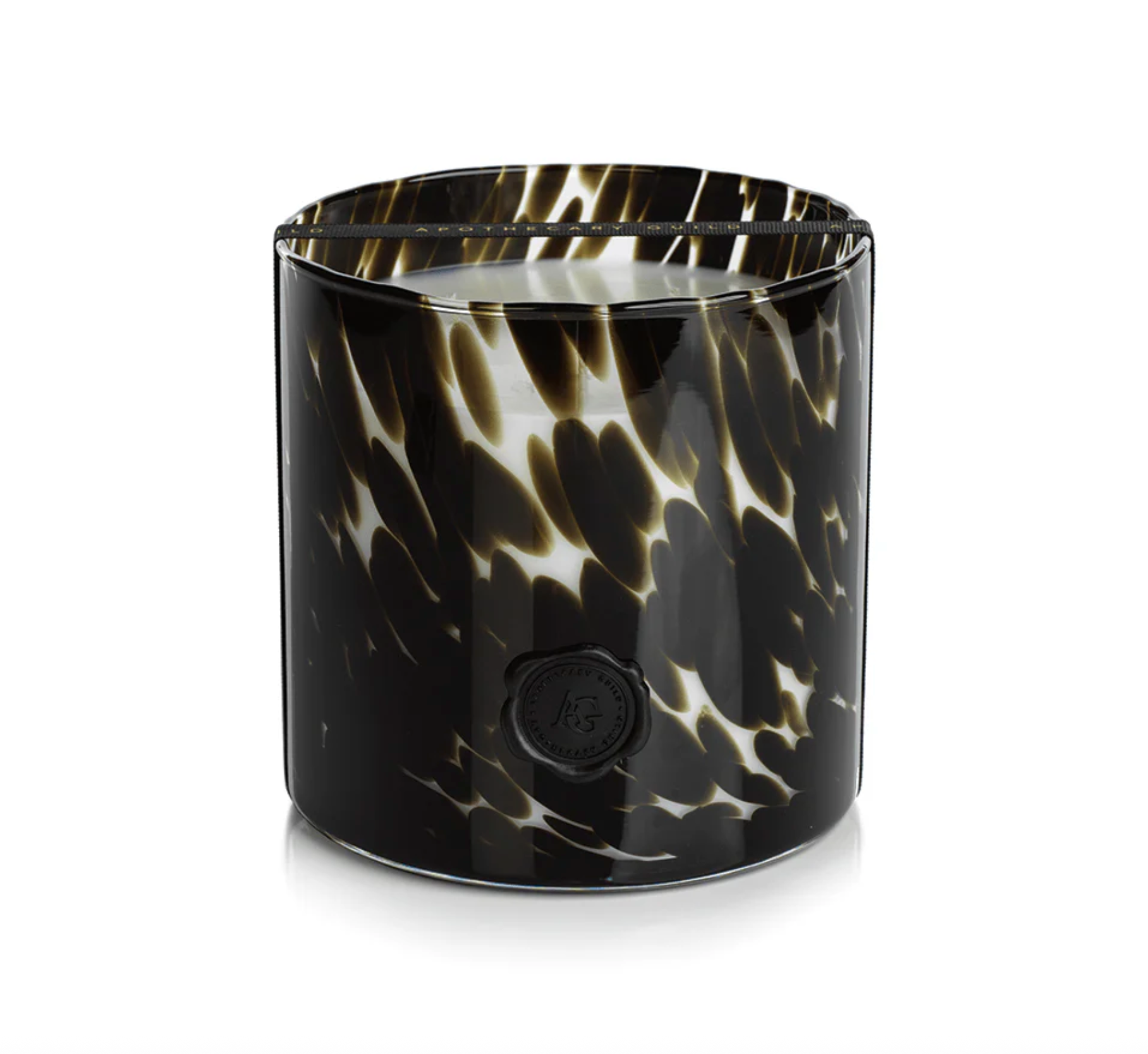 OPAL GLASS 3 WICK CANDLE JAR BLACK FIG VET