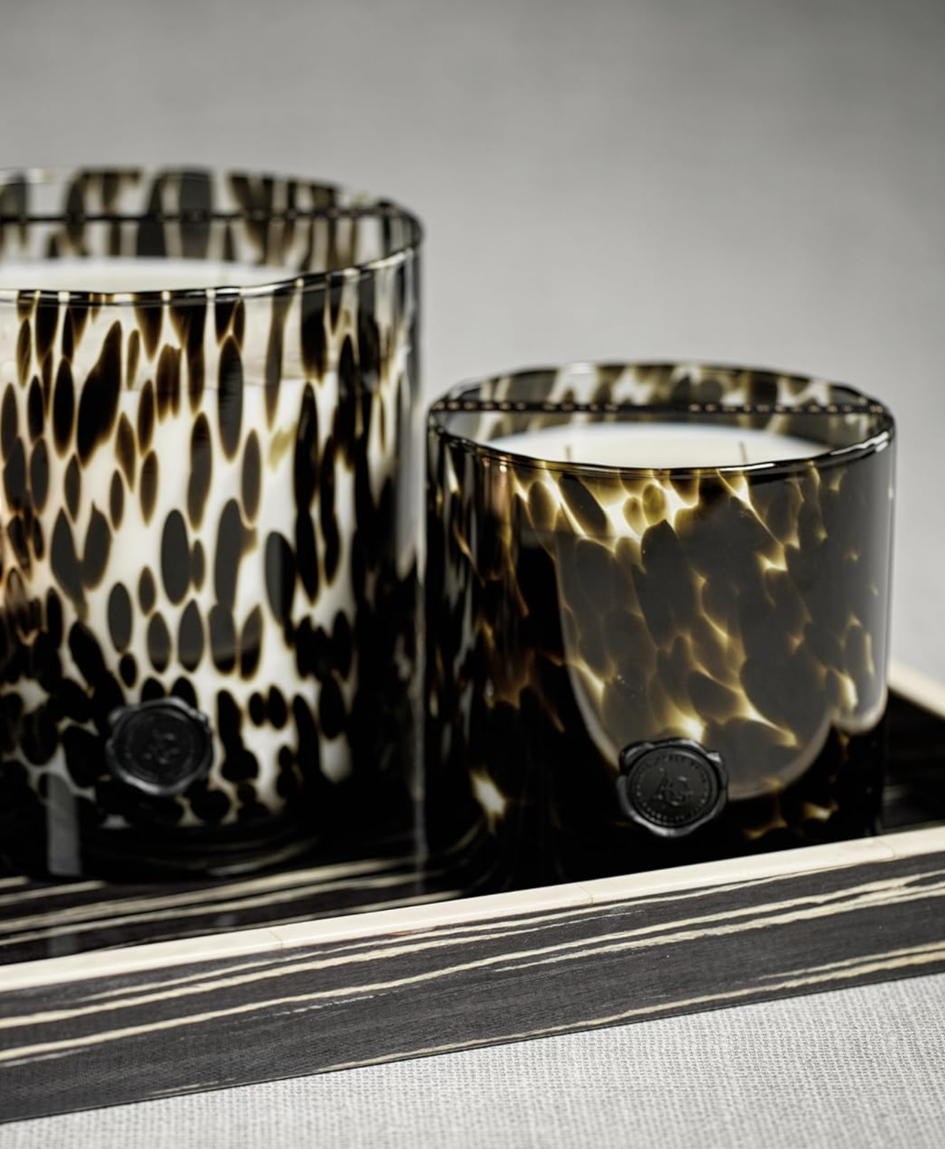 OPAL GLASS 3 WICK CANDLE JAR BLACK FIG VET