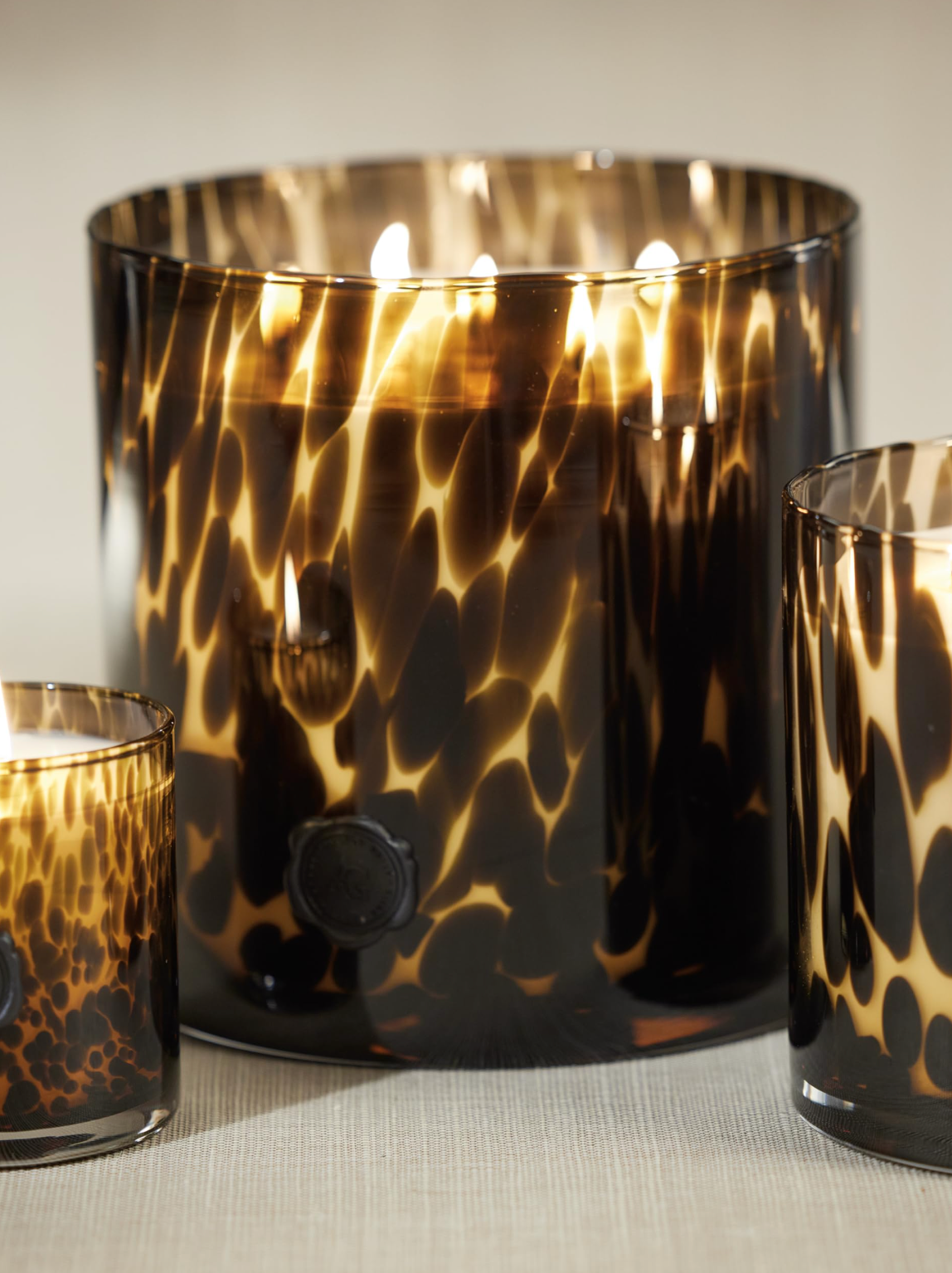 OPAL GLASS 5 WICK CANDLE JAR 128OZ BLACK FIG VETIVER