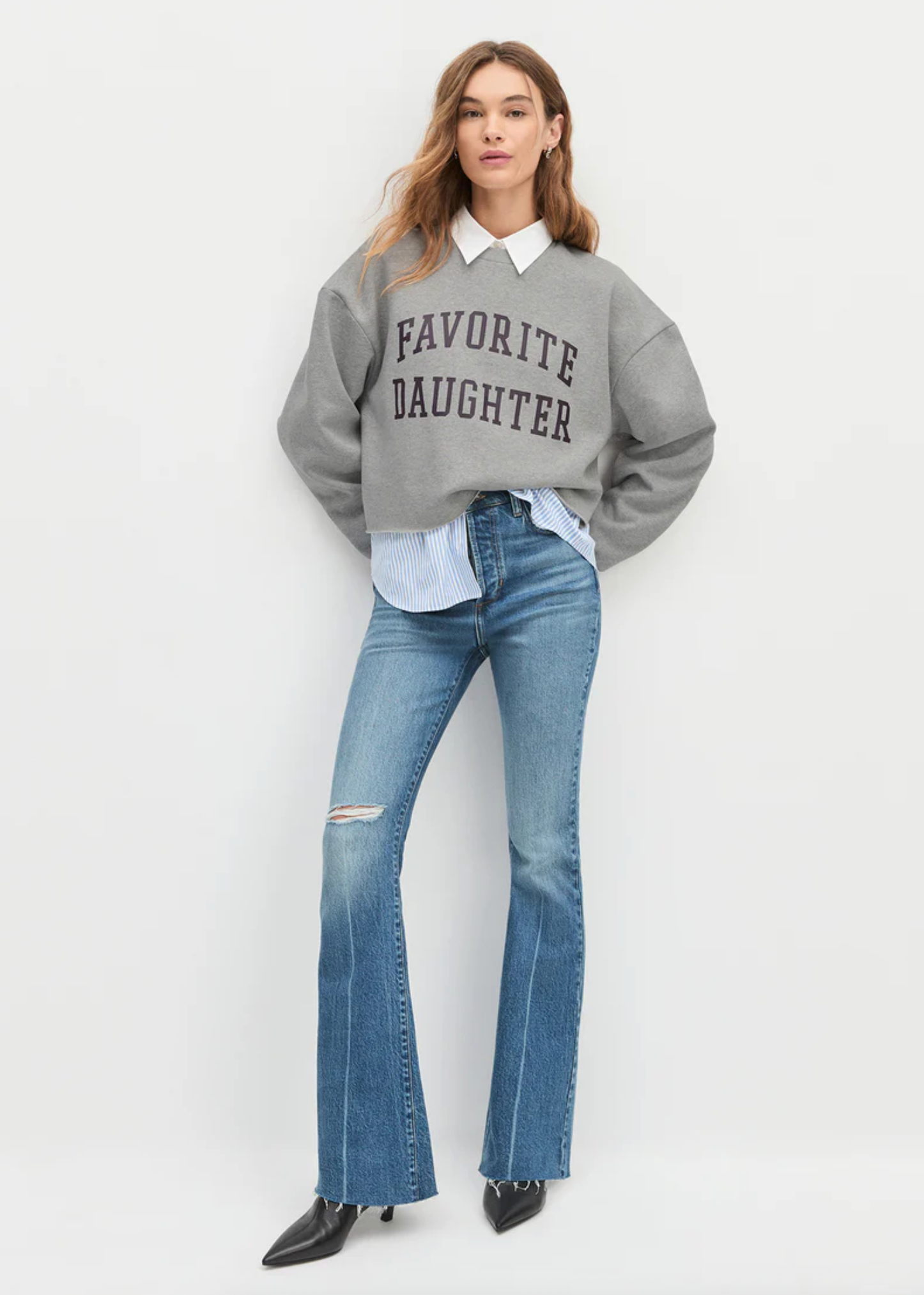 CROP COLLEGIATE SWEATSHIRT
